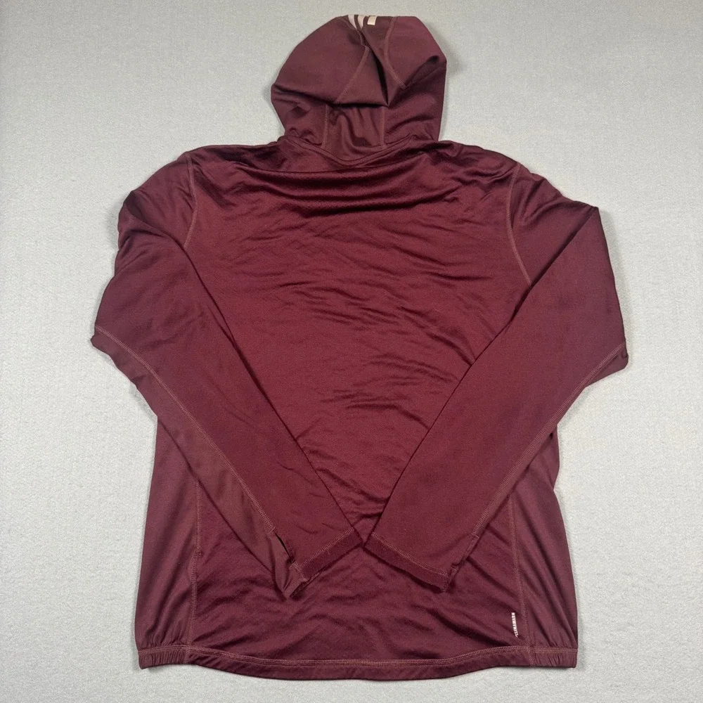 Adidas Energy Running Climawarm Hoodie Maroon Burgundy Mens Large Long Sleeve